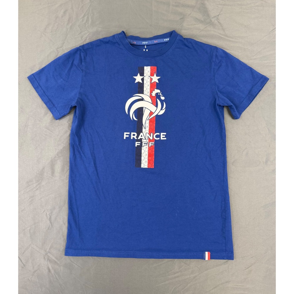 Weeplay France FFF National Soccer Team T-Shirt Mens Small Blue Graphic Tee